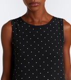 Asceno Polka-dot tiered silk midi dress