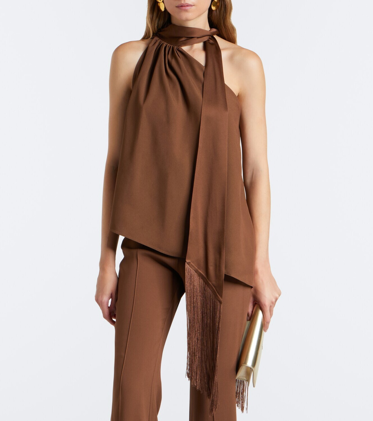 Taller Marmo Astor scarf-detail crêpe cady top