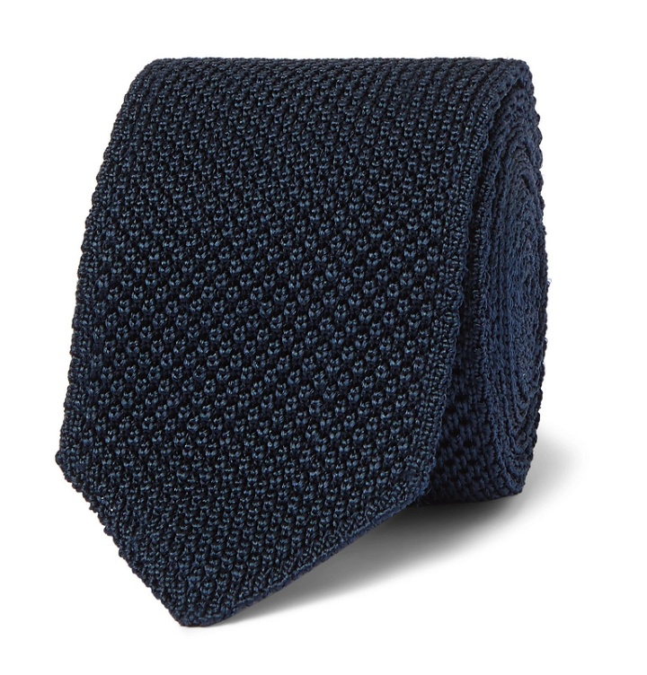 Photo: Ermenegildo Zegna - 6.5cm Knitted Silk Tie - Blue