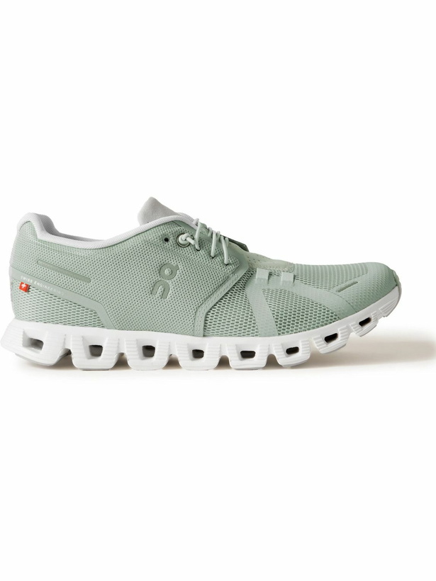 Photo: ON - Cloud 5 Rubber-Trimmed Mesh Sneakers - Green