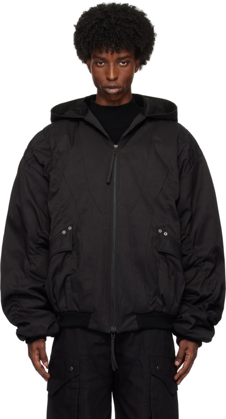 Photo: Professor.E Black Hooded Mega Bomber Jacket