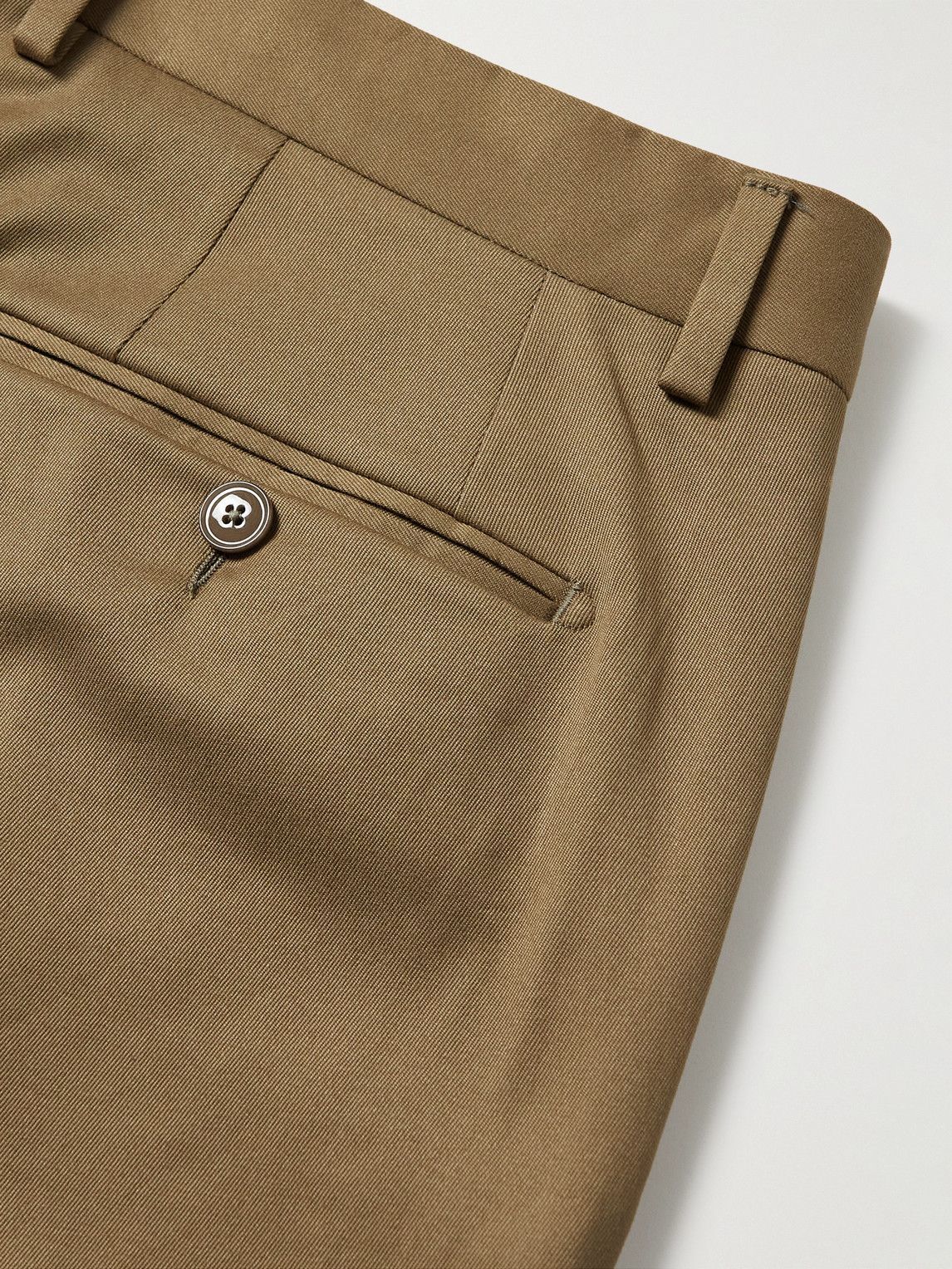 MP Massimo Piombo - Andy Straight-Leg Pleated Cotton-Blend Twill Trousers - Brown