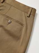 MP Massimo Piombo - Andy Straight-Leg Pleated Cotton-Blend Twill Trousers - Brown