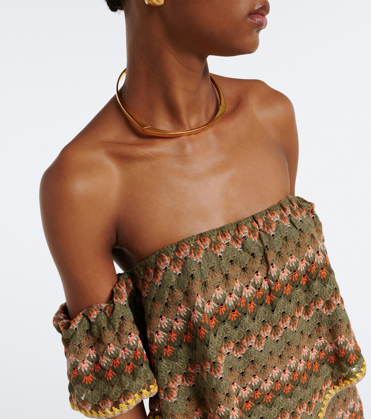 La DoubleJ Sand Dollar embroidered cotton-blend top