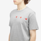 Comme des Garçons Play Men's 3 Heart T-Shirt in Grey