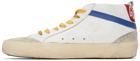 Golden Goose White & Black Mid Star Classic Sneakers