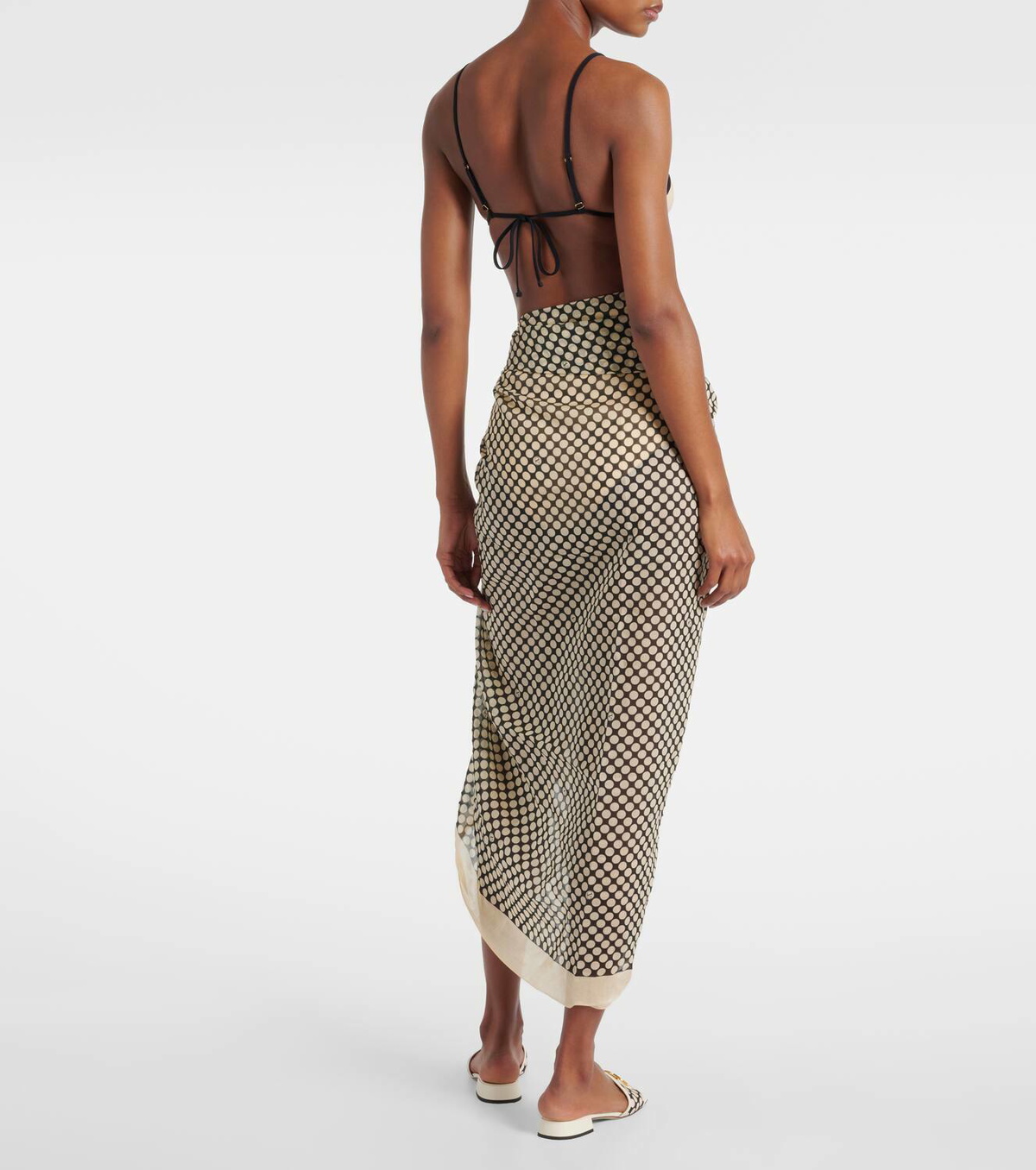 Valentino Plus De Pois cotton and silk beach cover-up