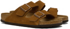 Birkenstock Tan Regular Suede Soft Footbed Arizona Sandals