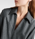 Brunello Cucinelli Balloon-sleeve flannel minidress