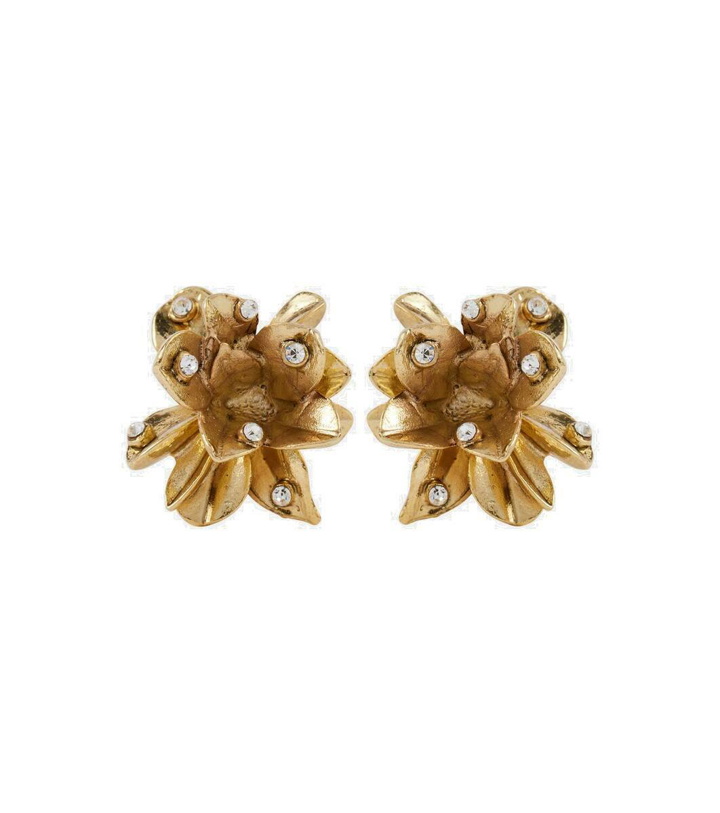 Photo: Oscar de la Renta Flower embellished stud earrings