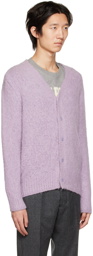 AMI Paris Purple Brushed Cardigan