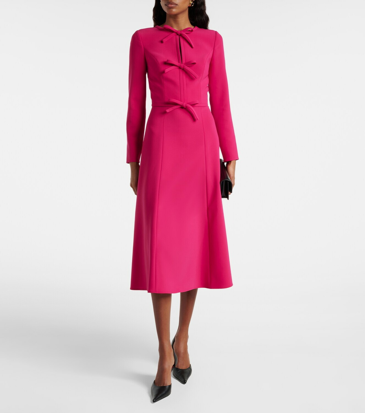 Robe Carolina Herrera En Soie Crêpe - Taille 10 Rose - Occasion Très Bon état