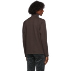 Dries Van Noten Brown Check Half-Zip Sweatshirt