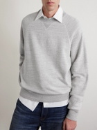 Drake's - Logo-Embroidered Cotton-Jersey Sweatshirt - Gray