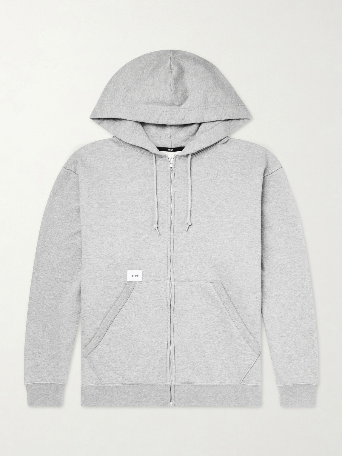 WTAPS - Throwdy Logo-Appliquéd Cotton-Jersey Zip-Up Hoodie - Gray