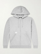 WTAPS - Throwdy Logo-Appliquéd Cotton-Jersey Zip-Up Hoodie - Gray