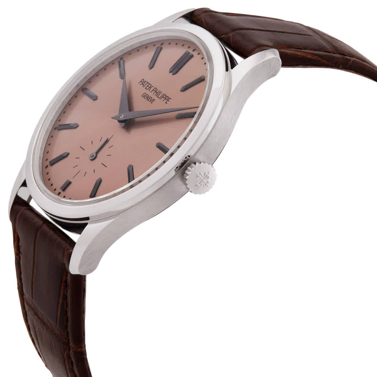 Patek Philippe Calatrava Hand Wind Salmon Dial Mens Watch 6196P-001