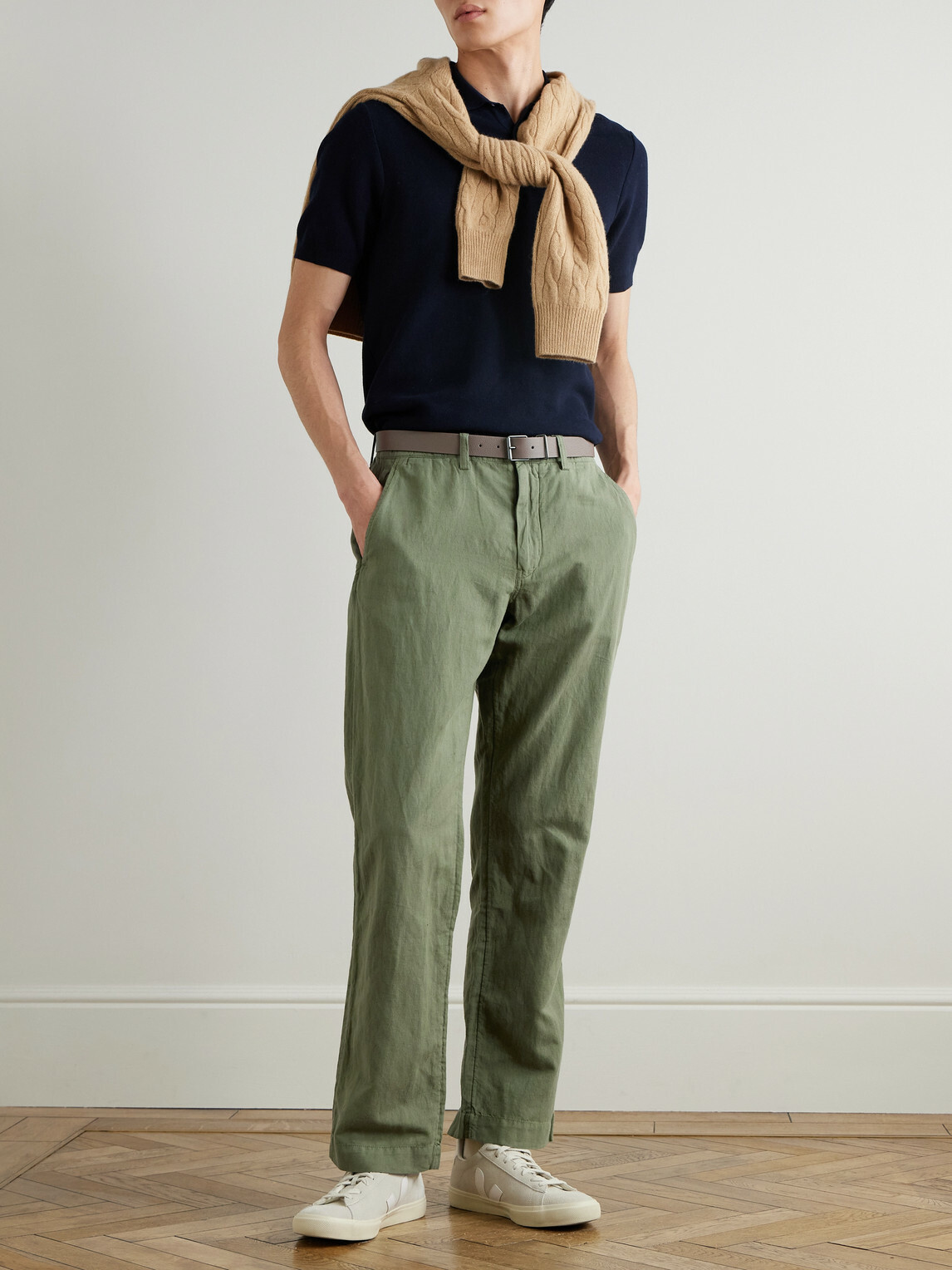 Polo Ralph Lauren - Straight-Leg Linen and Cotton-Blend Trousers - Green