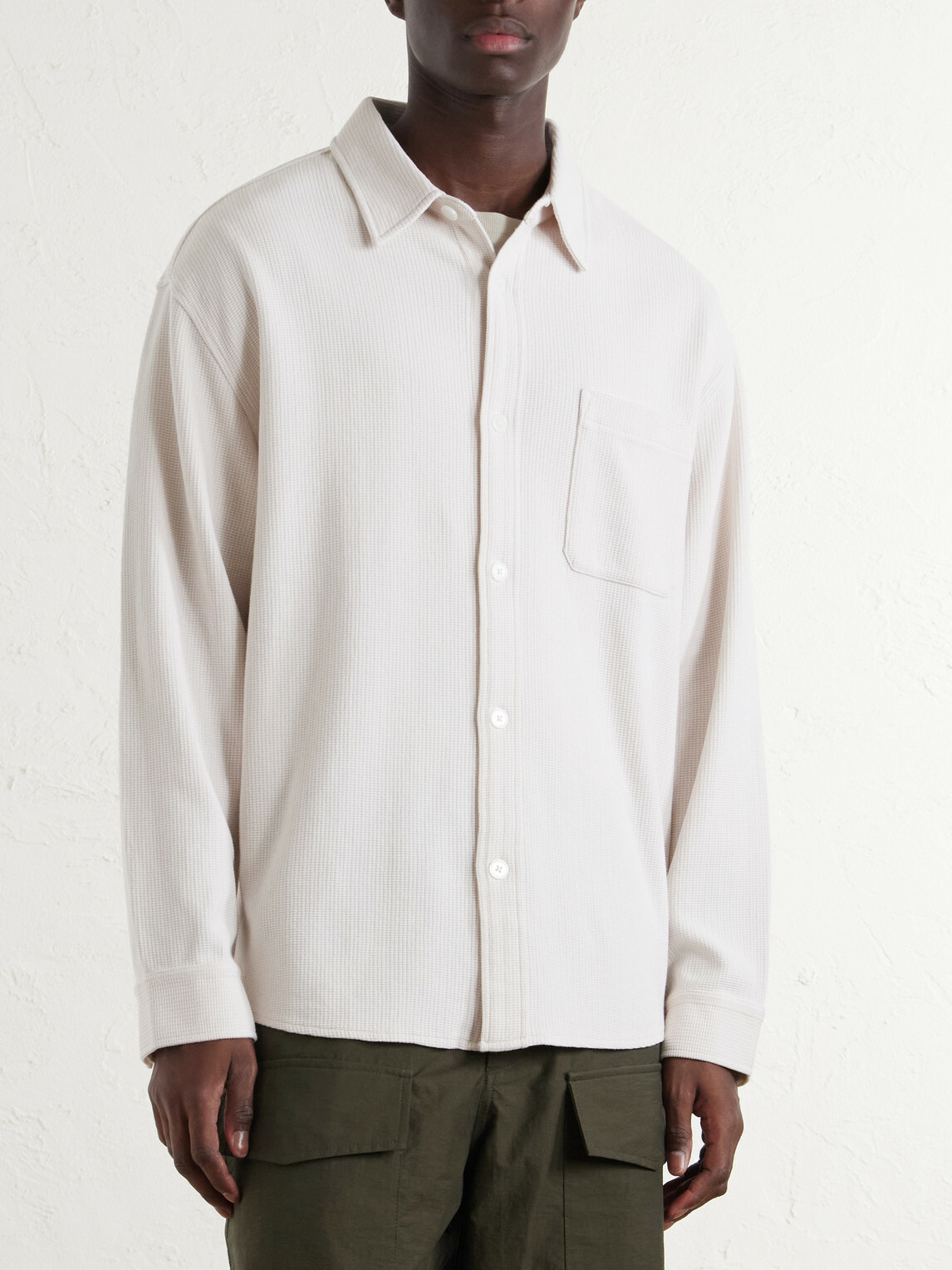 FRAME - Waffle-Knit Cotton Shirt - Neutrals