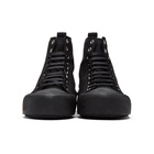 Jil Sander Black Canvas High-Top Sneakers