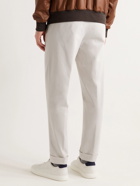 Kiton - Tapered Stretch Lyocell and Cotton-Blend Twill Trousers - White