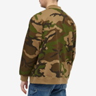 Beams Plus Men's Jersey Zip Bomber Jacket in Woodland Camo