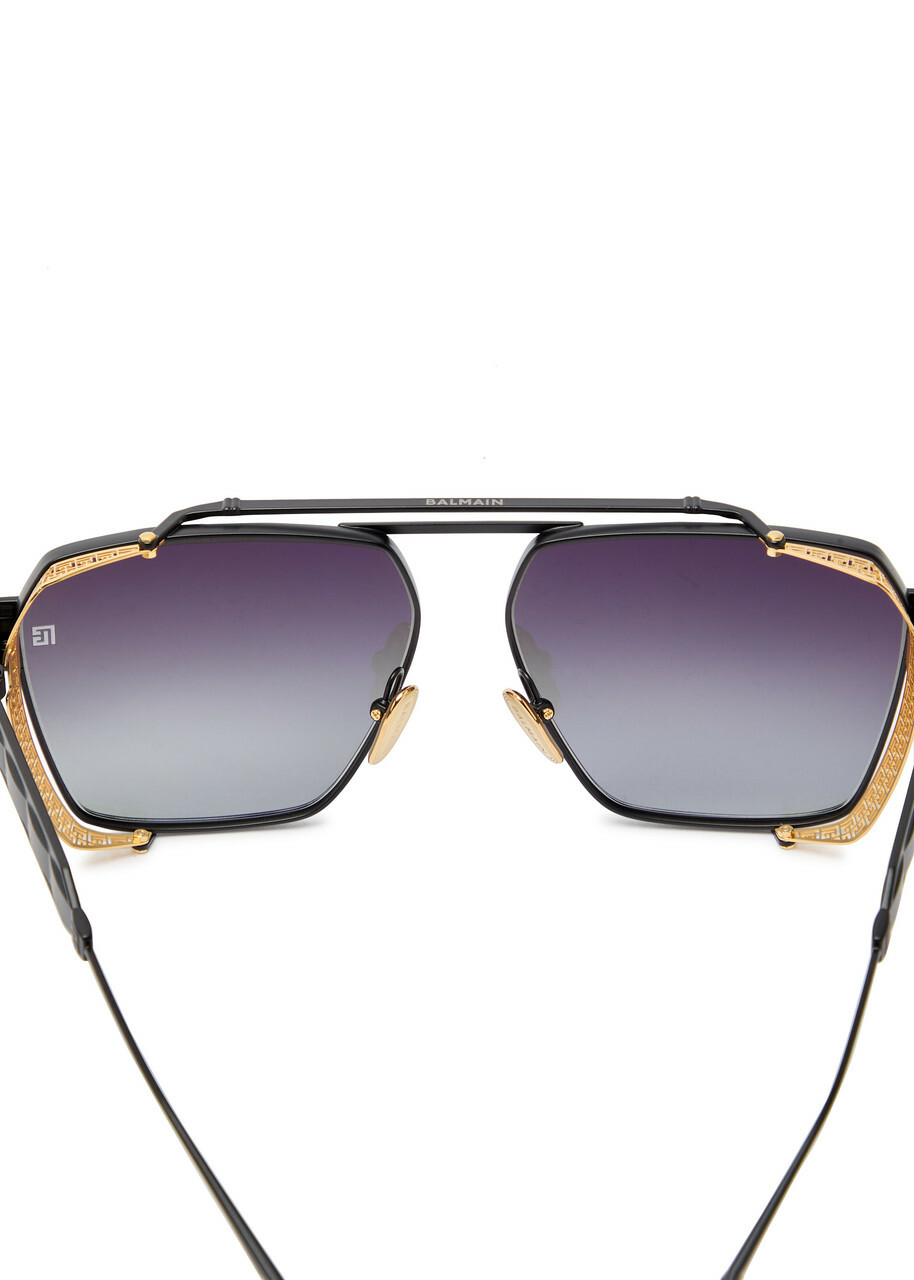 Balmain Eyewear Premier Aviator-style Sunglasses - Black - One Size
