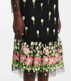 REDValentino Floral point d'espirit tulle midi dress