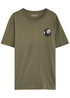 True Religion Puff Ball Logo Cotton T-shirt Khaki