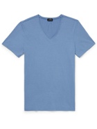 HANRO - Stretch-Cotton Jersey T-Shirt - Blue