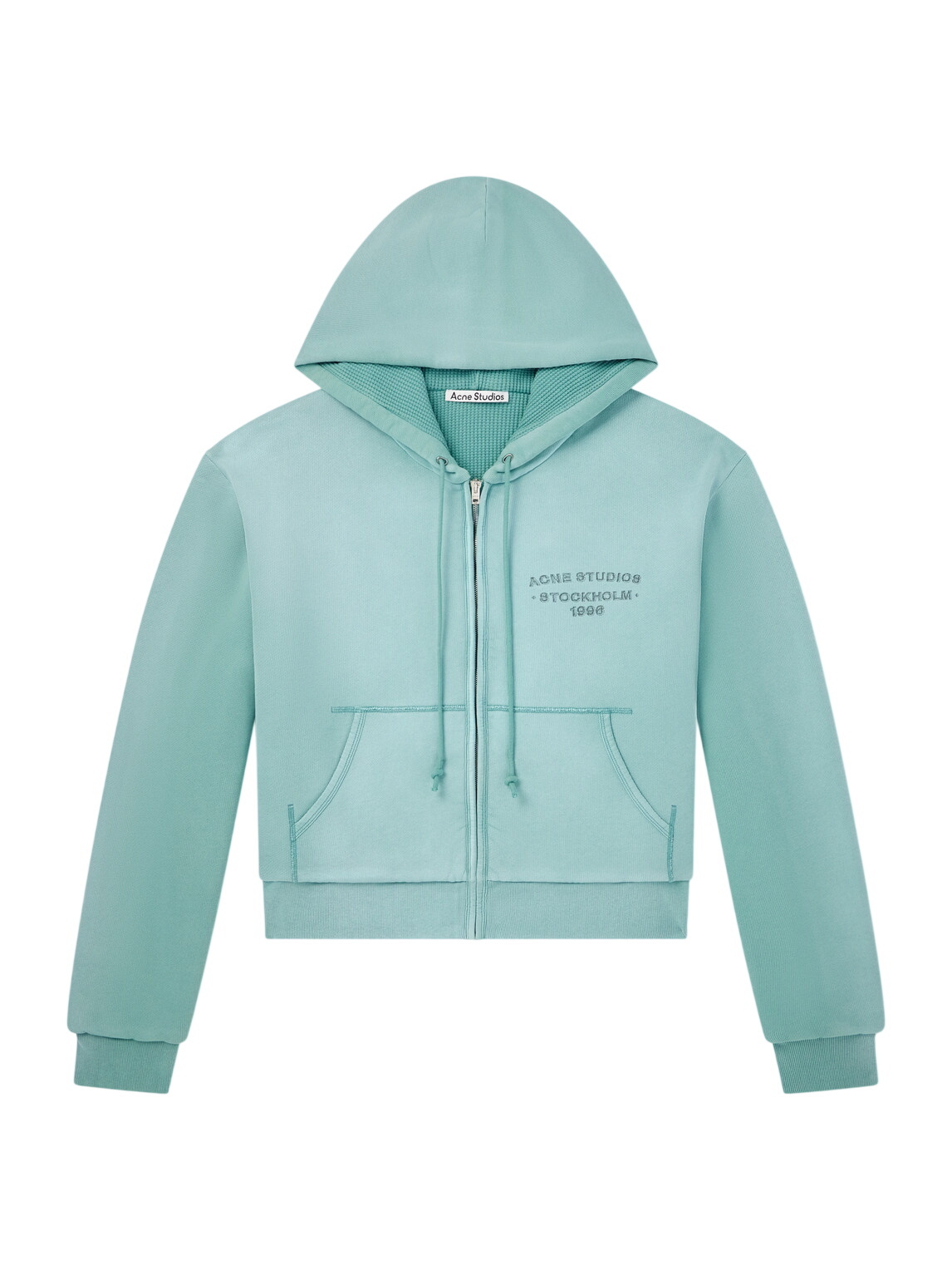 Acne Studios - Feida Cropped Logo-Print Cotton-Jersey Zip-Up