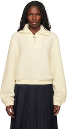 WOOYOUNGMI Off-White Knit Half Zip-Up Sweatshirt
