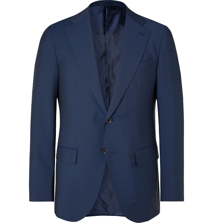 Photo: Caruso - Navy Aida Slim-Fit Wool and Mohair-Blend Suit Jacket - Blue