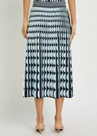 Simkhai Micah Scalloped Knit Midi Skirt Blue