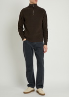 Tods Ribbed Half-zip Silk and Cotton-blend Jumper Brown