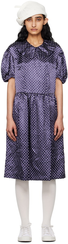 Photo: Comme des Garçons Girl Navy Polka Dot Midi Dress