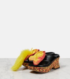 Loewe Petal embellished leather platform sandals