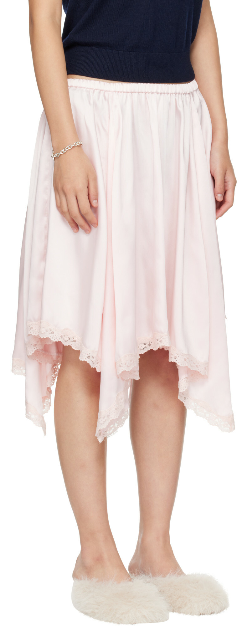 Sandy Liang Pink Sophie Midi Skirt