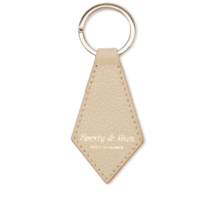 Photo: Sporty & Rich Grained Leather Key Chain in Cream