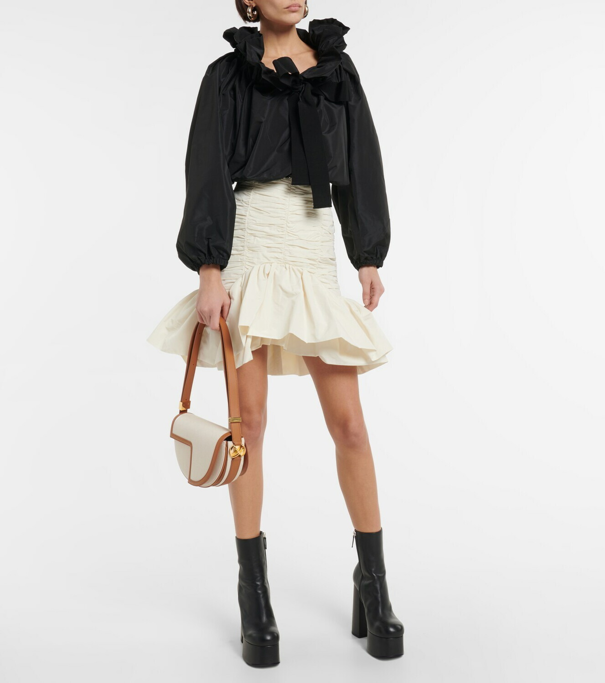 スカート PATOU Ruched faille miniskirt Patou Ruched faille miniskirt Patou