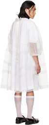 Simone Rocha SSENSE Exclusive White Tiered Tulle Dress