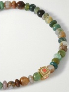 Luis Morais - Gold, Coral and Indian Agate Beaded Bracelet