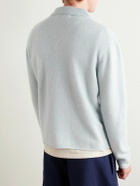 The Elder Statesman - Brushed-Cashmere Polo Shirt - Blue