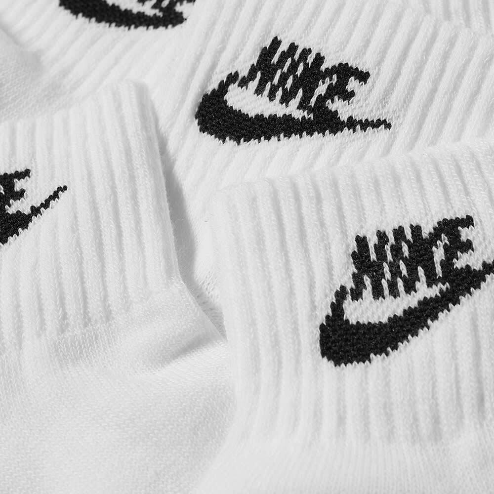 nike evry essential 3 pack socks in white