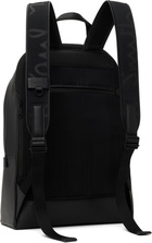 Paul Smith Black Straw-Grain Embossed Leather Backpack