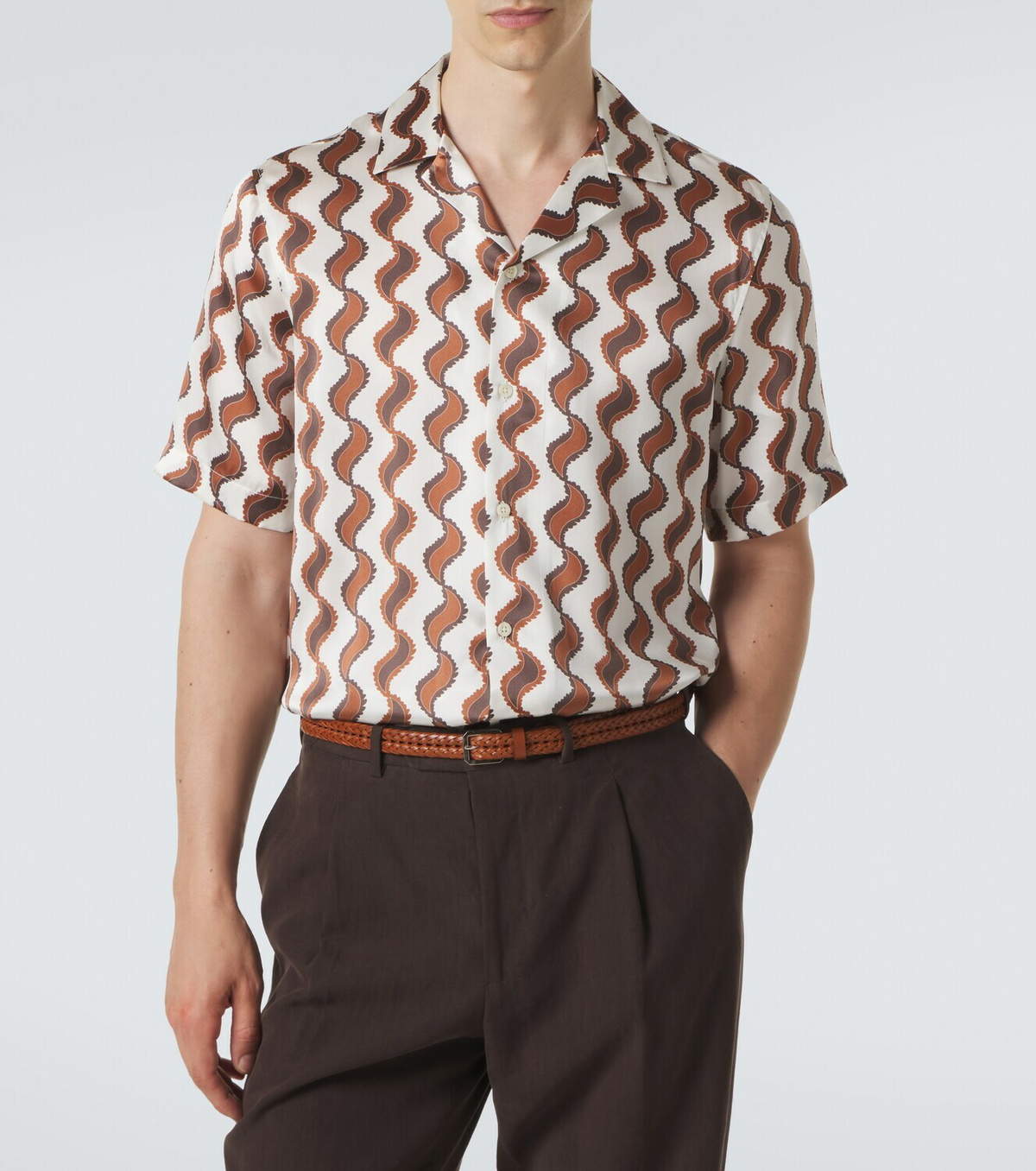 Frescobol Carioca Roberto printed silk bowling shirt