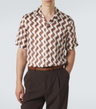 Frescobol Carioca Roberto printed silk bowling shirt