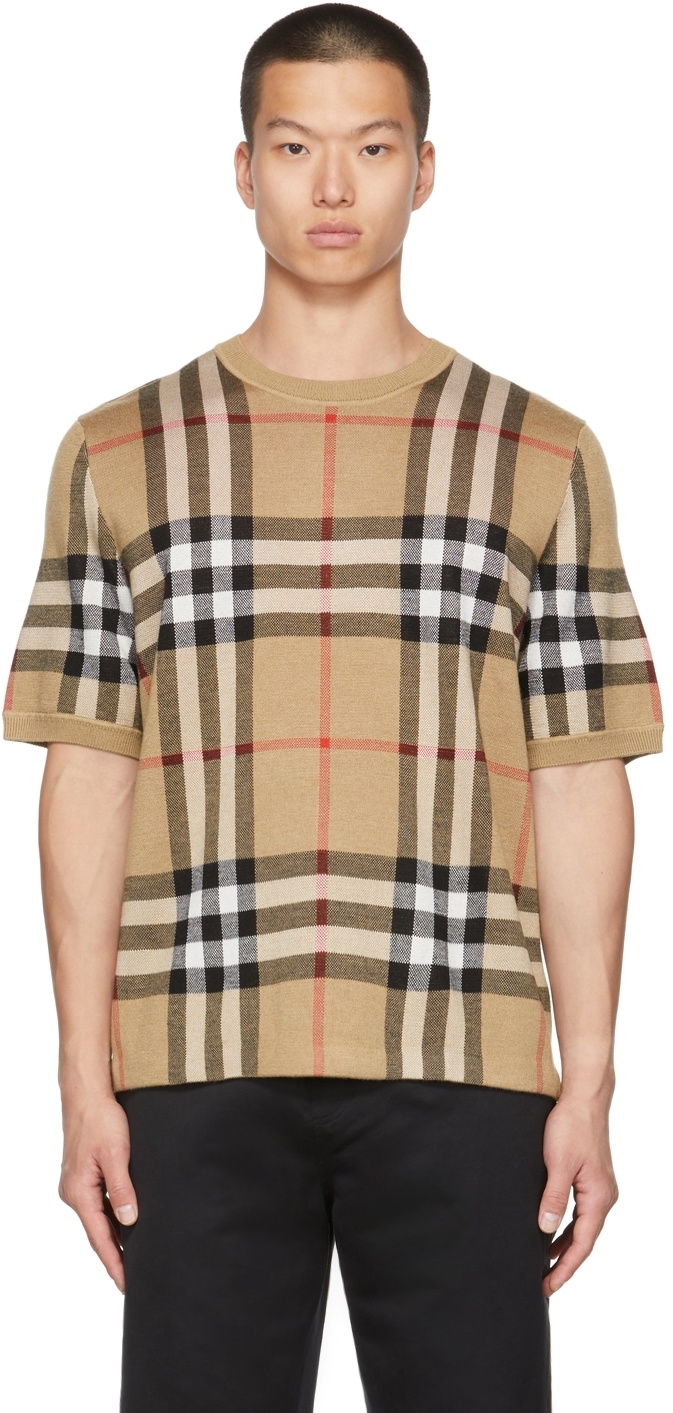 Burberry Beige Jacquard Check T-Shirt