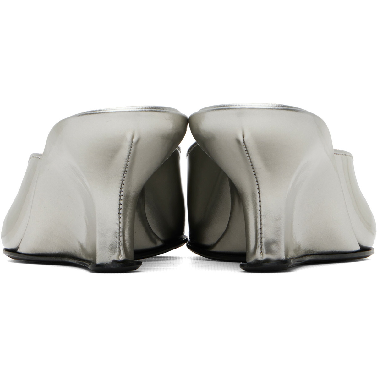 BY FAR Silver Caroo Closed Toe Heels