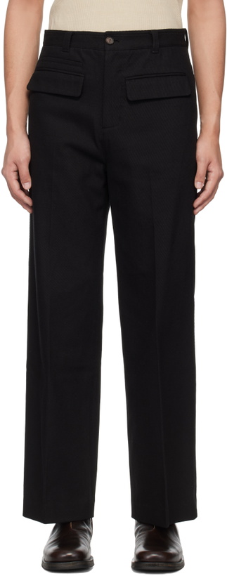 Photo: lesugiatelier Black Cotton Twill Trousers